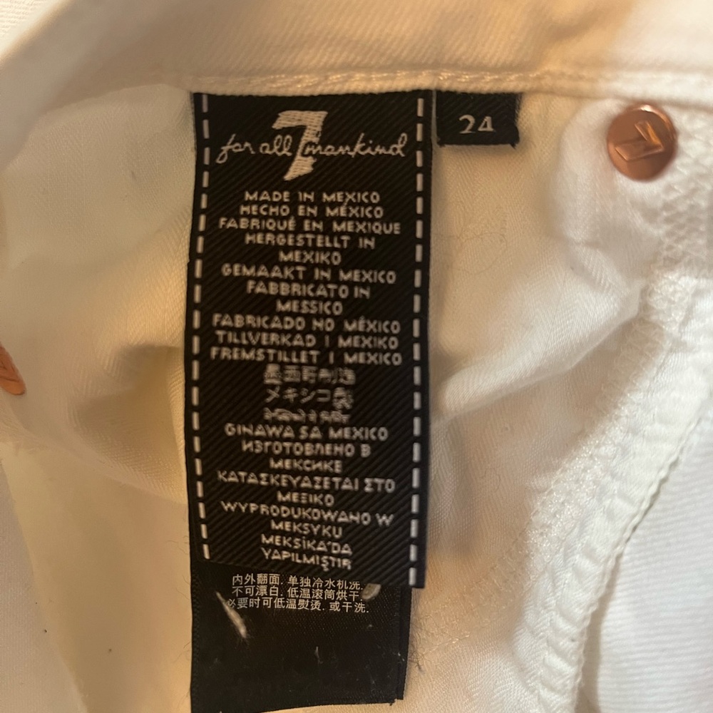 7 For All Mankind White Denim Jeans - Picture 3 of 4